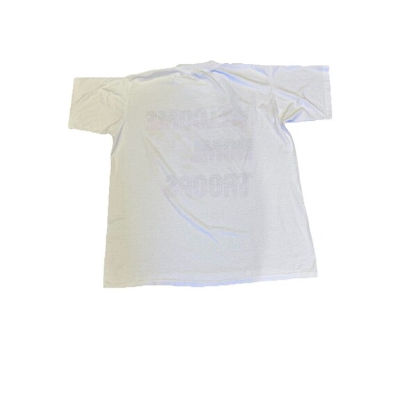 Vintage 90s Men's Welcome Home Troops USA Flag Ribbon T-Shirt XL Single Stitch - Picture 3 of 6